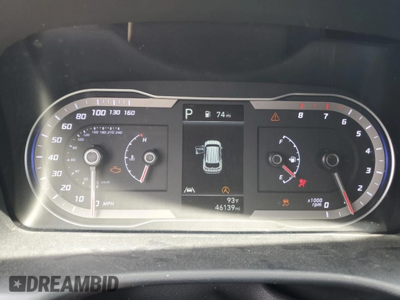 2023 Hyundai Tucson SEL with VIN 5NMJB3AEXPH178311, listed as a Copart auction lot 46442815 with 46,139 mi miles and Salvage Title. Bid and sale history available at carsss.com. Image 9.