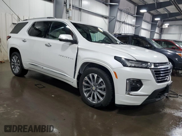 2023 Chevrolet Traverse Premier with VIN 1GNEVKKW1PJ122981, listed as a Copart auction lot 59181705 with 62,464 mi miles and Salvage title. Bid and sale history available at DreamBid. Image 4.