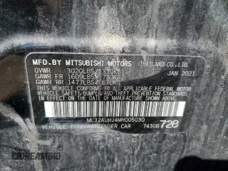 2021 Mitsubishi Mirage ES with VIN ML32AUHJ4MH005030, listed as a Copart auction lot 51743955 with 98,920 mi miles and Clean title. Bid and sale history available at DreamBid. Image 12.
