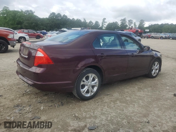 2012 Ford Fusion SE with VIN 3FAHP0HA1CR353479, listed as a Copart auction lot 59677935 with 27,727 mi miles and Salvage title. Bid and sale history available at DreamBid. Image 3.