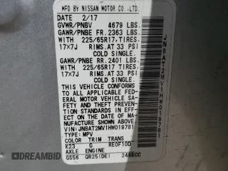 2017 Nissan Rogue S with VIN JN8AT2MV1HW019781, listed as a Copart auction lot 53243305 with 96,589 mi miles and Salvage Title. Bid and sale history available at carsss.com. Image 13.