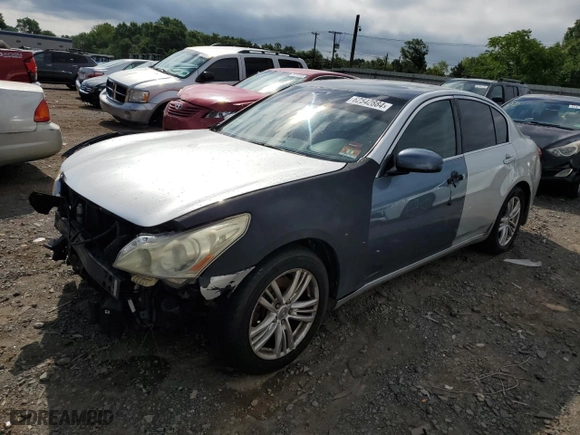 2011 Infiniti G25 Sedan x with VIN JN1DV6AR8BM451789, listed as a Copart auction lot 62542884 with 0 mi miles and Salvage Title. Bid and sale history available at carsss.com. Image 1.