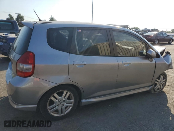 2007 Honda Fit Sport with VIN JHMGD38647S006667, listed as a Copart auction lot 71490344 with 140,402 mi miles and Salvage Title. Bid and sale history available at carsss.com. Image 3.