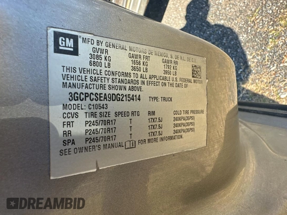 2013 Chevrolet Silverado 1500 LT with VIN 3GCPCSEA9DG215414, listed as a Copart auction lot 83071594 with 230,791 mi miles and Clean Title. Bid and sale history available at DreamBid. Image 10.