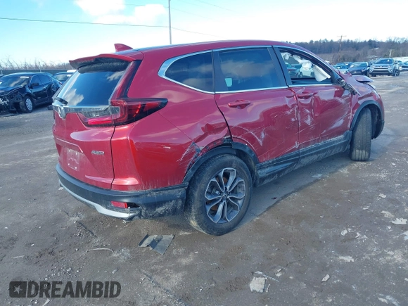 2020 Honda CR-V EX with VIN 2HKRW2H50LH657437, listed as a IAAI auction lot 41589820 with 90,972 mi miles. Bid and sale history available at carsss.com. Image 4.