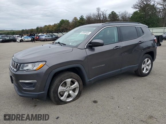 2019 Jeep Compass Latitude z VIN 3C4NJDBB8KT850859, wystawiony jako Copart lot #62680455 z przebiegiem 34 626 mil mil oraz Szkoda całkowita • Salvage title. Historia ofert i sprzedaży dostępna na DreamBid. Obrazek 1.