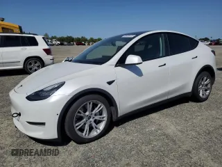2022 Tesla Model Y Long Range with VIN 7SAYGAEE6NF492070, listed as a Copart auction lot 52032415 with 143,732 mi miles and Salvage Title. Bid and sale history available at DreamBid. Image 1.