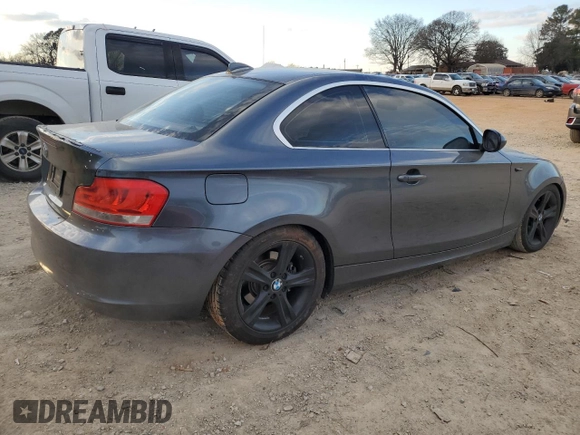 2013 BMW 1 Series 128i with VIN WBAUP7C58DVP25560, listed as a Copart auction lot 41989405 with 48,028 mi miles and Salvage Title. Bid and sale history available at carsss.com. Image 3.