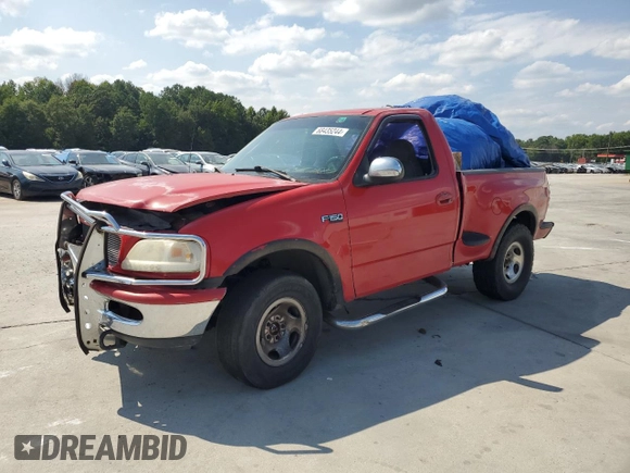 1997 Ford F-150 XL with VIN 1FTDF08W4VKC28068, listed as a Copart auction lot 68435244 with 247,677 mi miles and Salvage Title. Bid and sale history available at carsss.com. Image 1.