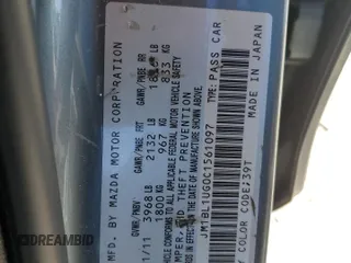 2012 Mazda 3 i Sport with VIN JM1BL1UG0C1561097, listed as a Copart auction lot 53204745 with 135,138 mi miles and Salvage Title. Bid and sale history available at carsss.com. Image 12.