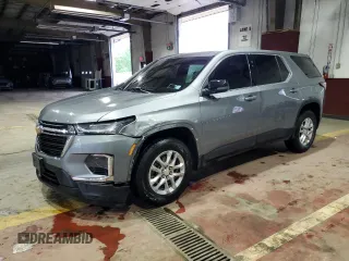 2023 Chevrolet Traverse LS z VIN 1GNERFKWXPJ117371, wystawiony jako Copart lot #55616005 z przebiegiem 30 622 mil mil oraz Szkoda całkowita • Salvage title. Historia ofert i sprzedaży dostępna na DreamBid. Obrazek 1.