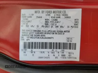 2010 Ford Explorer XLT z VIN 1FMEU7DEXAUA30671, wystawiony jako Copart lot #56351165 z przebiegiem 139 434 mil mil oraz Szkoda całkowita • Salvage title. Historia ofert i sprzedaży dostępna na DreamBid. Obrazek 14.