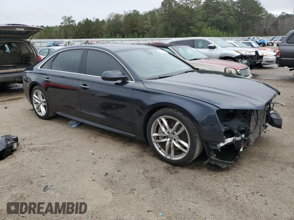 2017 Audi A8 with VIN WAU44AFD4HN010791, listed as a Copart auction lot 78886844 with 133,870 mi miles and Salvage Title. Bid and sale history available at DreamBid. Image 4.