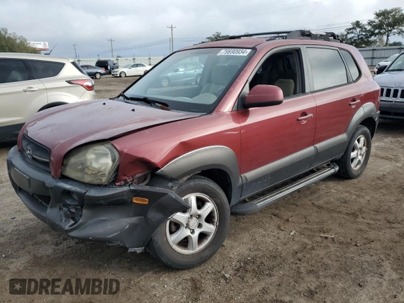 2005 Hyundai Tucson GLS with VIN KM8JN12D05U129525, listed as a Copart auction lot 79690934 with 169,061 mi miles and Salvage Title. Bid and sale history available at carsss.com. Image 1.