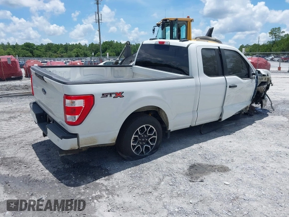 2023 Ford F-150 XL with VIN 1FTEX1CP9PKF91606, listed as a IAAI auction lot 42124058 with 23,535 mi miles and . Bid and sale history available at DreamBid. Image 4.