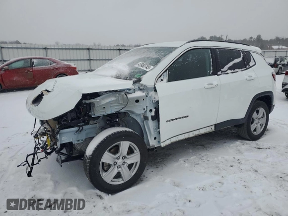 2022 Jeep Compass Altitude with VIN 3C4NJDBB1NT222808, listed as a Copart auction lot 45980745 with 51,242 mi miles and Salvage Title. Bid and sale history available at carsss.com. Image 1.