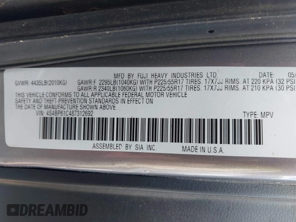 2008 Subaru Outback i с VIN 4S4BP61C487312692, выставлен на аукционе IAAI как лот 42432406 с пробегом 226 040 миль миль и . История ставок и продаж доступна на DreamBid. Изображение 9.