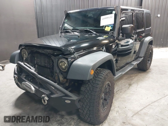 2015 Jeep Wrangler Unlimited Willys Wheeler with VIN 1C4BJWDG1FL749803, listed as a IAAI auction lot 41995132 with 156,595 mi miles and . Bid and sale history available at DreamBid. Image 19.