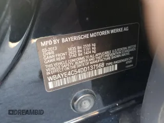 2013 BMW 7 Series 740Li with VIN WBAYE4C54DD137568, listed as a Copart auction lot 43586685 with 181,796 mi miles and Clean title. Bid and sale history available at DreamBid. Image 12.