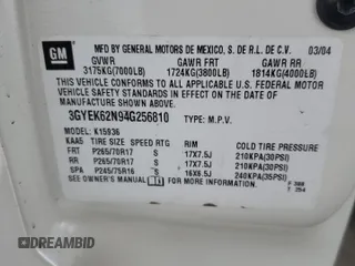 2004 Cadillac Escalade EXT z VIN 3GYEK62N94G256810, wystawiony jako Copart lot #85347844 z przebiegiem Nie podano mil oraz Szkoda całkowita • Salvage title. Historia ofert i sprzedaży dostępna na DreamBid. Obrazek 13.