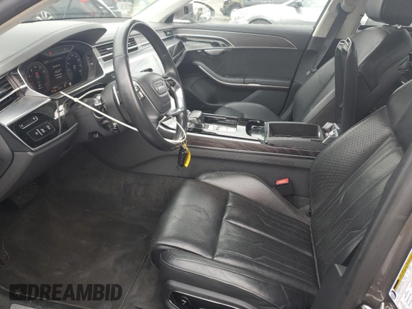 2019 Audi A8 with VIN WAU8DAF85KN001836, listed as a Copart auction lot 62670185 with 44,661 mi miles and Salvage title. Bid and sale history available at DreamBid. Image 7.