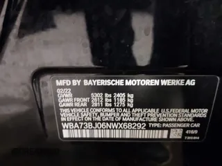 2022 BMW 5 Series 540i xDrive with VIN WBA73BJ06NWX68292, listed as a IAAI auction lot 41093254 with Not provided miles and . Bid and sale history available at DreamBid. Image 9.