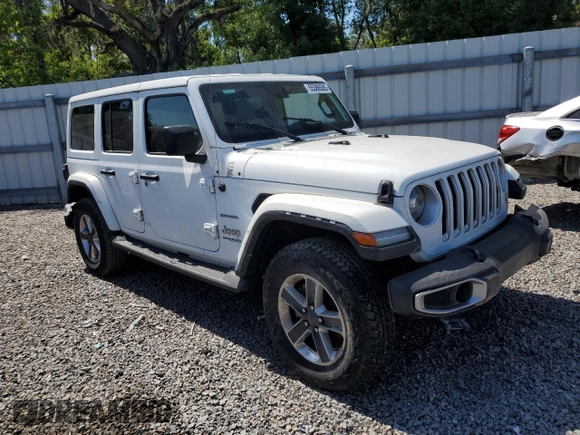 2019 Jeep Wrangler Unlimited Sahara with VIN 1C4HJXEG8KW574005, listed as a Copart auction lot 55386585 with Not provided miles and Salvage title. Bid and sale history available at DreamBid. Image 4.
