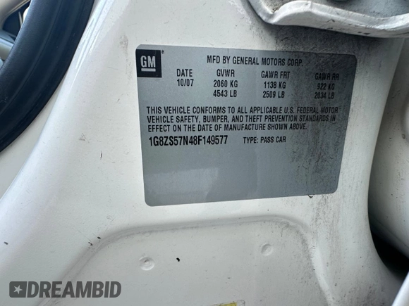 2008 Saturn Aura XE with VIN 1G8ZS57N48F149577, listed as a Copart auction lot 44794295 with 109,164 mi miles and Clean Title. Bid and sale history available at DreamBid. Image 10.