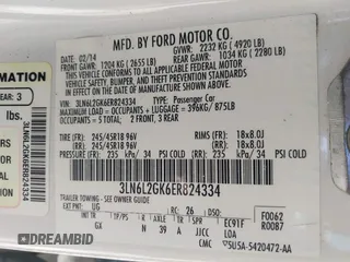 2014 Lincoln MKZ with VIN 3LN6L2GK6ER824334, listed as a IAAI auction lot 41826468 with 109,736 mi miles and . Bid and sale history available at DreamBid. Image 9.