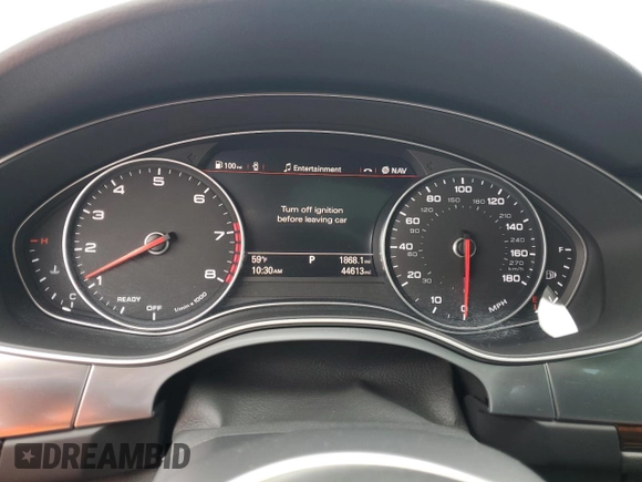 2017 Audi A6 Premium Plus with VIN WAUG8AFCXHN097380, listed as a Copart auction lot 52740875 with 44,613 mi miles and Salvage Title. Bid and sale history available at carsss.com. Image 9.