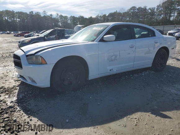 2012 Dodge Charger Police with VIN 2C3CDXAG7CH240124, listed as a Copart auction lot 42676875 with 121,937 mi miles and Salvage Title. Bid and sale history available at carsss.com. Image 1.