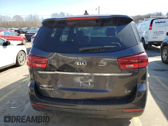 2021 Kia Sedona EX with VIN KNDMB5C19M6667326, listed as a Copart auction lot 42895925 with 47,907 mi miles and Salvage Title. Bid and sale history available at carsss.com. Image 6.