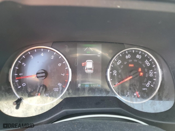 2020 Toyota RAV4 LE with VIN 2T3H1RFV9LW094130, listed as a Copart auction lot 47015965 with 57,059 mi miles and Salvage Title. Bid and sale history available at carsss.com. Image 9.