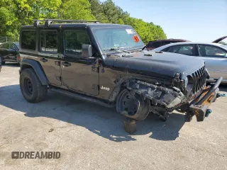2020 Jeep Wrangler Unlimited Sport S with VIN 1C4HJXDN0LW115231, listed as a Copart auction lot 53436115 with 64,307 mi miles and Salvage title. Bid and sale history available at DreamBid. Image 4.