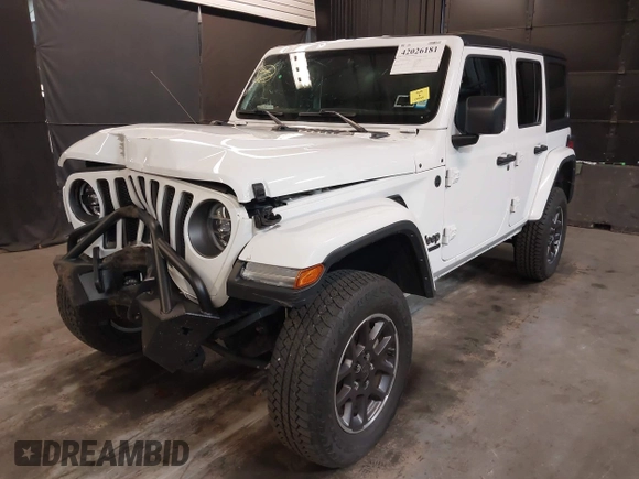 2021 Jeep Wrangler Unlimited Freedom with VIN 1C4HJXDNXMW681267, listed as a IAAI auction lot 42026181 with 40,143 mi miles and . Bid and sale history available at DreamBid. Image 2.