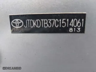 2012 Toyota Prius c One with VIN JTDKDTB37C1514061, listed as a IAAI auction lot 41189192 with 130,755 mi miles. Bid and sale history available at carsss.com. Image 9.