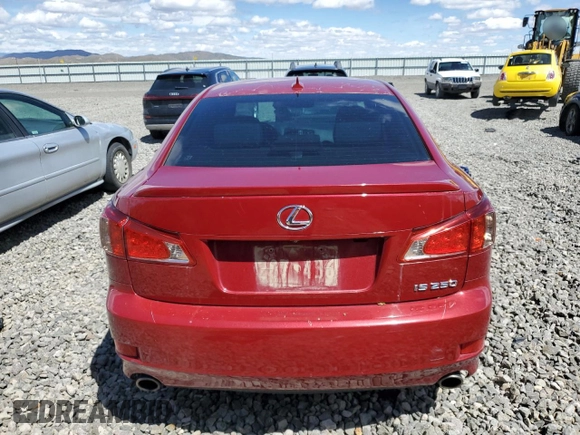 2013 Lexus IS 250 with VIN JTHBF5C22D5185919, listed as a Copart auction lot 56909575 with 125,367 mi miles and Salvage title. Bid and sale history available at DreamBid. Image 6.