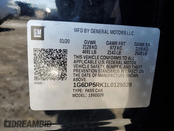 2020 Cadillac CT5 Sport z VIN 1G6DP5RK1L0125028, wystawiony jako Copart lot #45184085 z przebiegiem 11 872 mil mil oraz Szkoda całkowita • Salvage title. Historia ofert i sprzedaży dostępna na DreamBid. Obrazek 14.