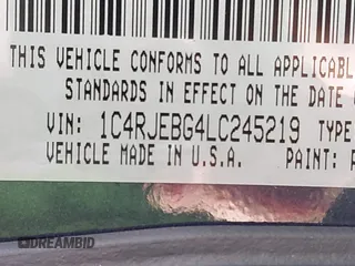 2020 Jeep Grand Cherokee Limited with VIN 1C4RJEBG4LC245219, listed as a IAAI auction lot 41474538 with 114,797 mi miles and . Bid and sale history available at DreamBid. Image 9.