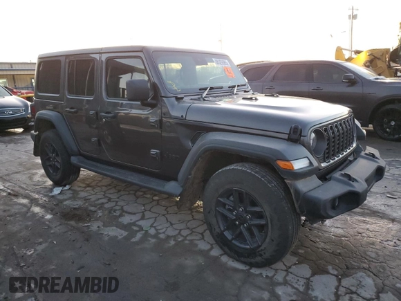 2024 Jeep Wrangler Sport с VIN 1C4PJXKN8RW291502, выставлен на аукционе Copart как лот 88326985 с пробегом 4 720 миль миль и Списание • Salvage title. История ставок и продаж доступна на DreamBid. Изображение 4.