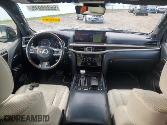 2019 Lexus LX 570 with VIN JTJHY7AX0K4292290, listed as a Copart auction lot 55386945 with 29,271 mi miles and Salvage Title. Bid and sale history available at DreamBid. Image 8.