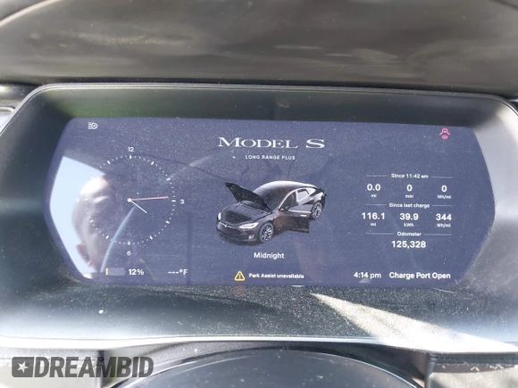 2021 Tesla Model S Long Range Plus with VIN 5YJSA1E28MF426080, listed as a IAAI auction lot 41979326 with 125,328 mi miles and . Bid and sale history available at DreamBid. Image 7.