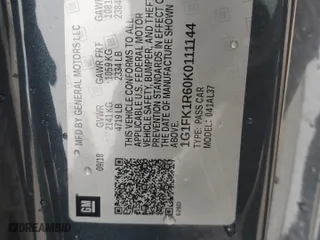 2019 Chevrolet Camaro ZL1 with VIN 1G1FK1R60K0111144, listed as a Copart auction lot 43147475 with 46,725 mi miles and Salvage Title. Bid and sale history available at carsss.com. Image 14.