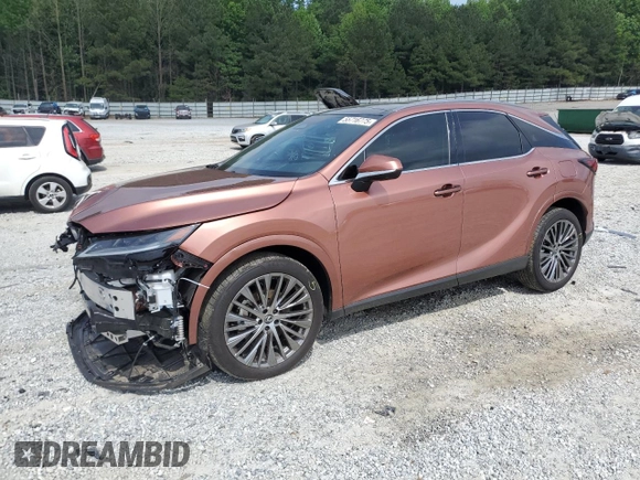 2024 Lexus RX 450h+ Luxury with VIN JTJCJMGA2R2012259, listed as a Copart auction lot 55716775 with 23,943 mi miles and Salvage title. Bid and sale history available at DreamBid. Image 1.