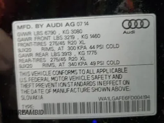 2015 Audi Q7 Premium Plus with VIN WA1LGAFE6FD004194, listed as a Copart auction lot 60368455 with 118,598 mi miles and Salvage title. Bid and sale history available at DreamBid. Image 13.
