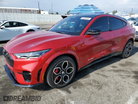 2023 Ford Mustang Mach-E GT with VIN 3FMTK4SX1PMA57884, listed as a Copart auction lot 55690085 with 4,724 mi miles and Salvage Title. Bid and sale history available at DreamBid. Image 1.