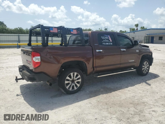 2017 Toyota Tundra Limited with VIN 5TFFW5F12HX223522, listed as a Copart auction lot 59912105 with 94,567 mi miles and Salvage title. Bid and sale history available at DreamBid. Image 3.