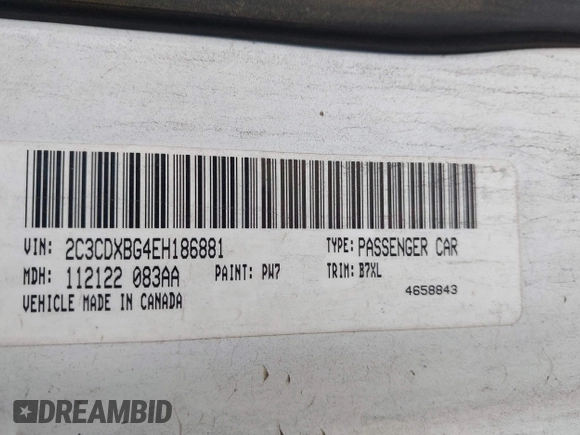2014 Dodge Charger SE with VIN 2C3CDXBG4EH186881, listed as a IAAI auction lot 41952966 with 206,057 mi miles and . Bid and sale history available at DreamBid. Image 9.