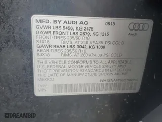 2018 Audi Q5 Premium Plus with VIN WA1BNAFY9J2199854, listed as a Copart auction lot 52593175 with 187,596 mi miles and Clean Title. Bid and sale history available at carsss.com. Image 13.