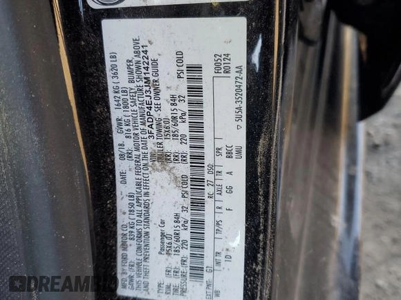 2018 Ford Fiesta SE with VIN 3FADP4EJ3JM142241, listed as a Copart auction lot 45792185 with Not Provided miles and Salvage Title. Bid and sale history available at DreamBid. Image 13.